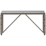 stol Siva i crna 80 x 40 x 40 cm PE Rattan i Staklo | Eponuda.ba