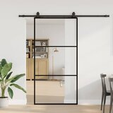 vidaXL drsna vrata z opremo črna 102x205 cm esg steklo Cene