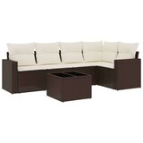 vidaXL 6-dijelni set vrtnih sofa od poliratana s jastucima smeđi | shoptok.hr