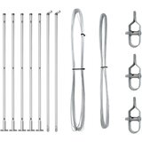  Stupovi ograde s osnovnim pločama 7 kom Ø32mm 88.5cm Galvanizirani čelik | shoptok.hr