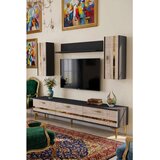 Hanah home TV komoda Ilay, antracit / travertin / zlatna | Eponuda.com