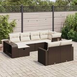 Maison Chic Seti vrtnega pohištva - Vrtna garnitura - Vrtni pohištvo set 10-delna z blazinami rjava poli ratan, (21811704) | Shoptok.si
