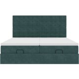  Otomanski posteljni okvir z vzmetnicami zelen 200x200cm žamet, (21653537) | Shoptok.si