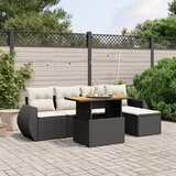 vidaXL 6-dijelni set vrtnih sofa s jastucima crni od poliratana | shoptok.hr