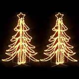  LED sklopiva figura božićno drvce 2 kom topla bijela 87x87x93cm | shoptok.hr