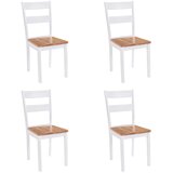 Maison Chic Jedilni stoli - Vzorci stoli 4 kosi beli trdni kavčukovec A642, (22032035) | Shoptok.si