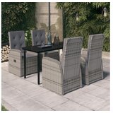  5-dijelni vrtni blagovaonski set s jastucima sivi | shoptok.hr
