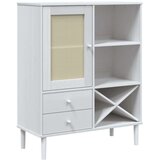  Visoka komoda SENJA bijela izgled ratana 90x40x112 cm borovina | shoptok.hr