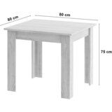  Stol NP 80x80 hrast sonoma + bijela | shoptok.hr