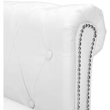 vidaXL Chesterfield kavč L oblike umetno usnje bele barve | Shoptok.si