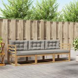  Set vanjskih sofa 3 pcs Bijela i svjetlosiva Poliester | shoptok.hr