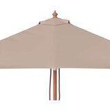 Vanjski suncobran s drvenim stupom 150 x 200 cm smeđesivi | shoptok.hr