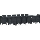  15-dijelni set za jelo u vrtu Antracit Poliratan | shoptok.hr