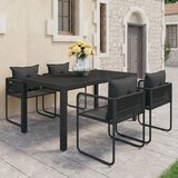 vidaXL 5-dijelni vrtni blagovaonski set od PVC ratana crni Cijene