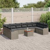  Sjedeća garnitura za vrt 11 kom. Siva poliratan 344 x 177,5 x 69 cm | Shoptok.si