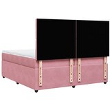  Krevet s oprugama i madracem ružičasti 200x200 cm baršunasti | shoptok.hr