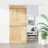  Drsna vrata s kompletom vodil 95x210 cm trdna borovina, (20998610) Cene