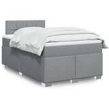 vidaXL Box spring postelja z vzmetnico svetlo siva 120x200 cm blago Cene