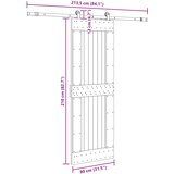  Klizna vrata NARVIK Prirodna i crna 80 x 210 cm (213,5 cm) | shoptok.hr