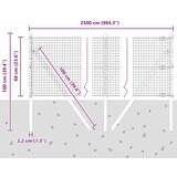 vidaXL zavarena žičana ograda s 13 stupova 0.6x25 m Pocinčani čelik | shoptok.hr