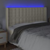  LED uzglavlje krem 183 x 16 x 118/128 cm od umjetne kože | shoptok.hr