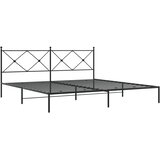 Metalni okvir za krevet s uzglavljem crni 200x200 cm | shoptok.hr