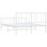  Metalni okvir kreveta uzglavlje i podnožje bijeli 150 x 200 cm | shoptok.hr