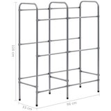 vidaXL Stojalo za shranjevanje za 6 zabojev srebrno 96x33x116 cm jeklo | Shoptok.si