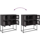 vidaXL Komoda črna 100,5x39x107 cm hladno valjano jeklo | Shoptok.si