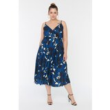 Trendyol Curve Blue Patterned Knitted Dress Cene
