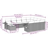  11-dijelni set vrtnih sofa od poliratana s jastucima sivi | shoptok.hr