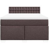  Krevet s oprugama i madracem tamnosmeđi 140 x 190 cm od tkanine | shoptok.hr