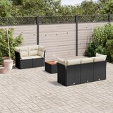 Maison Chic Seti vrtnega pohištva - Vrtna garnitura - Vrtni pohištvo set 6-delna z blazinami črna poli ratan, (21804037) | Shoptok.si