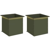 Vrtna posuda za sadnju s LED svjetlom 2 kom. Maslinastozelena - Maslinastozelena 50 x 50 x 48 cm 2 | shoptok.hr
