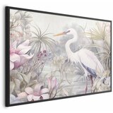  Plakat - Heron Wading in a Pond - illustration in light colors 60x40 Crni okvir | shoptok.hr