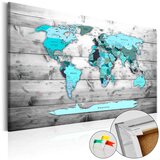  Slika na plutenoj podlozi - Blue Continents [Cork Map] 120x80 | shoptok.hr