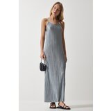  Women's Gray Strappy Summer Pleated Dress Cijene