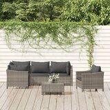 Maison Chic Seti vrtnega pohištva - Vrtna garnitura - Vrtni pohištvo set 6-delna z blazinami siv poli ratan, (21803904) | Shoptok.si