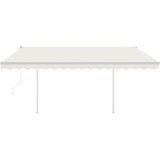 vidaXL Avtomatsko zložljiva tenda s stebrički 4,5x3,5 m krem | Shoptok.si