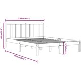  Okvir za krevet od masivne borovine crni 150x200 cm bračni | shoptok.hr