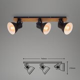 BRILONER 2742-035 - Spot svetlo SPOTLIGHT 3xE27/40W/230V crna/smeđa | Eponuda.com