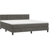  Box spring s madracem LED tamnosivi 160x200 cm baršun | shoptok.hr