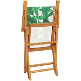  3-dijelni bistro set od tkanine i masivnog drva uzorkom lišća | shoptok.hr