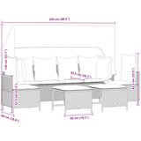  5-dijelni set vrtnih sofa s jastucima poliratan smeđi | shoptok.hr