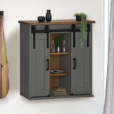 vidaXL Viseći ormarić HALDEN 2 klizna vrata sivi 75x22,5x70 cm bor | shoptok.hr