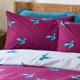 Their Nibs Bela/vijolična bombažna posteljnina za zakonsko posteljo 200x200 cm Hummingbird – | Shoptok.si