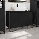 Ormarić za umivaonik crni 91 x 35 x 60 cm konstruirano drvo | shoptok.hr