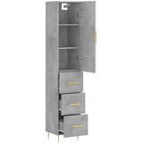  Visoka komoda siva betona 34,5x34x180 cm od konstruiranog drva | shoptok.hr