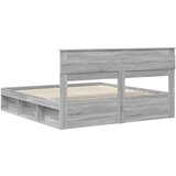  Konstrukcija postelje z vzglavjem Siva Sonoma 200 x 200 cm, (5000104443) | Shoptok.si