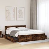 Furnova Posteljni okvir z vzglavjem dimljen hrast 160x200 cm inž. les, (21941840) | Shoptok.si